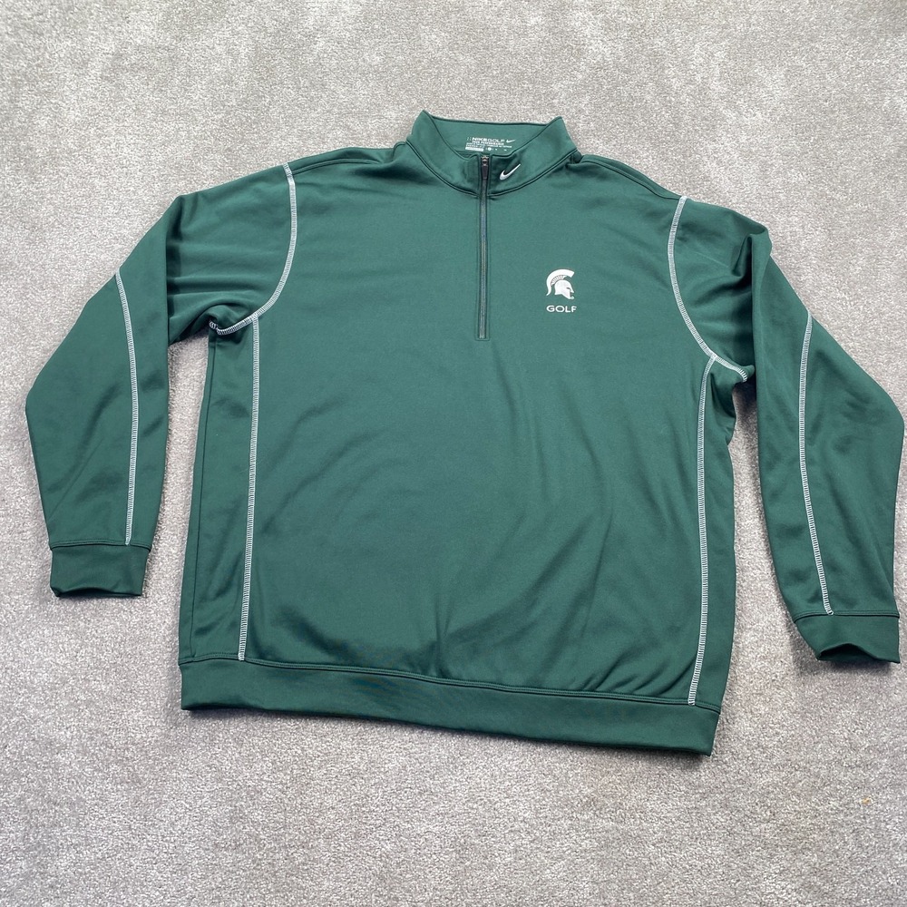 Michigan State Golf Nike 1/4 Zip Up Sweatshirt Men's Size XL Green 2012 Champion